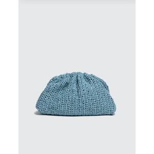 NEW MARIA LA ROSA women's crochet game purse in powder blue